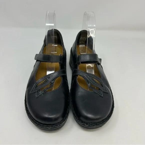 Naot Primrose Black Leather Comfort Chunky Heeled Mary Janes Size 38 (US Size 7) - Picture 5 of 14